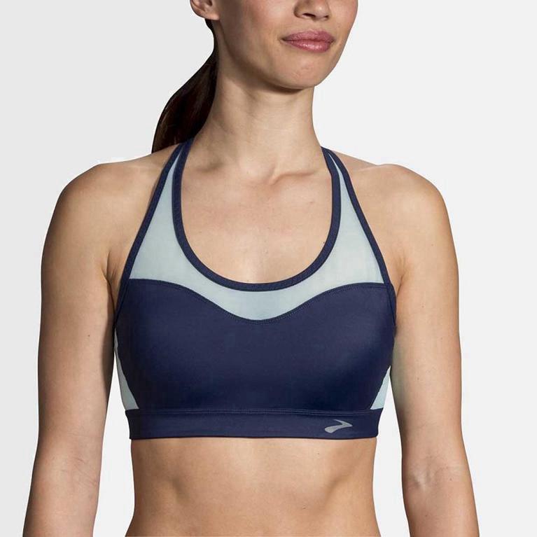 Brooks Women's Fastforward Crossback Running Bra Singapore - Blue (91267-IMCN)